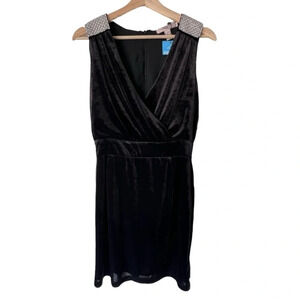 Women's Dress sleeveless black festive casual mini casual cystal embellished XS.